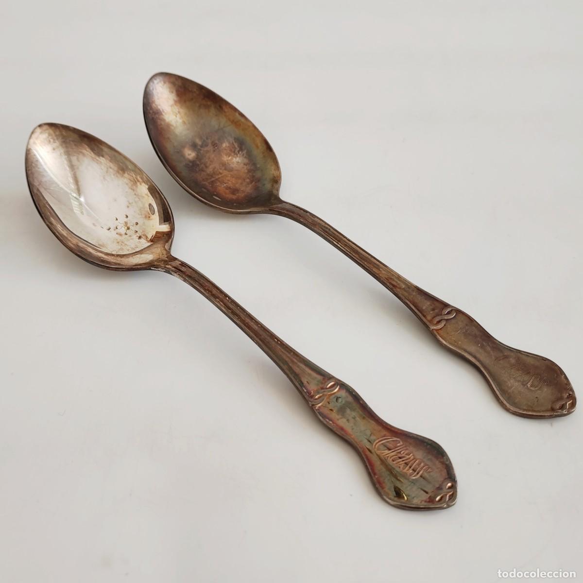 Vintage: Dos cucharillas de postre MENESES - Foto 1