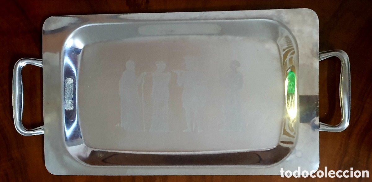 Vintage: BANDEJA GRABADA ACERO INOXIDABLE - Foto 1