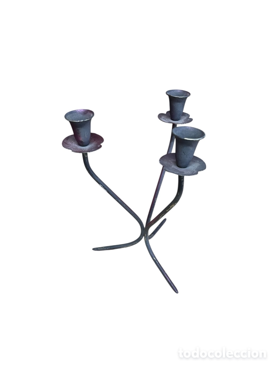 Vintage: Candelabro brutalista en hierro - Foto 2