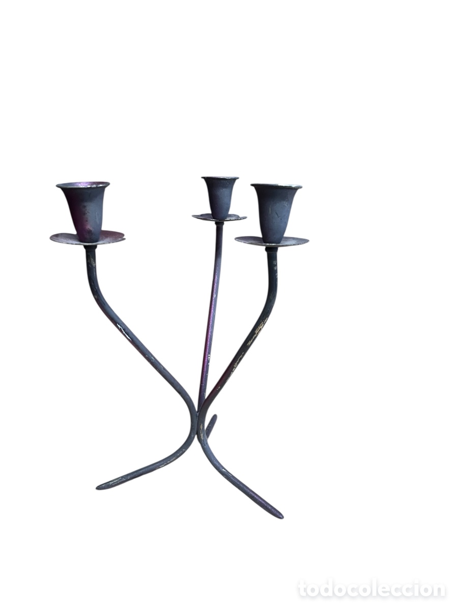 Vintage: Candelabro brutalista en hierro - Foto 3