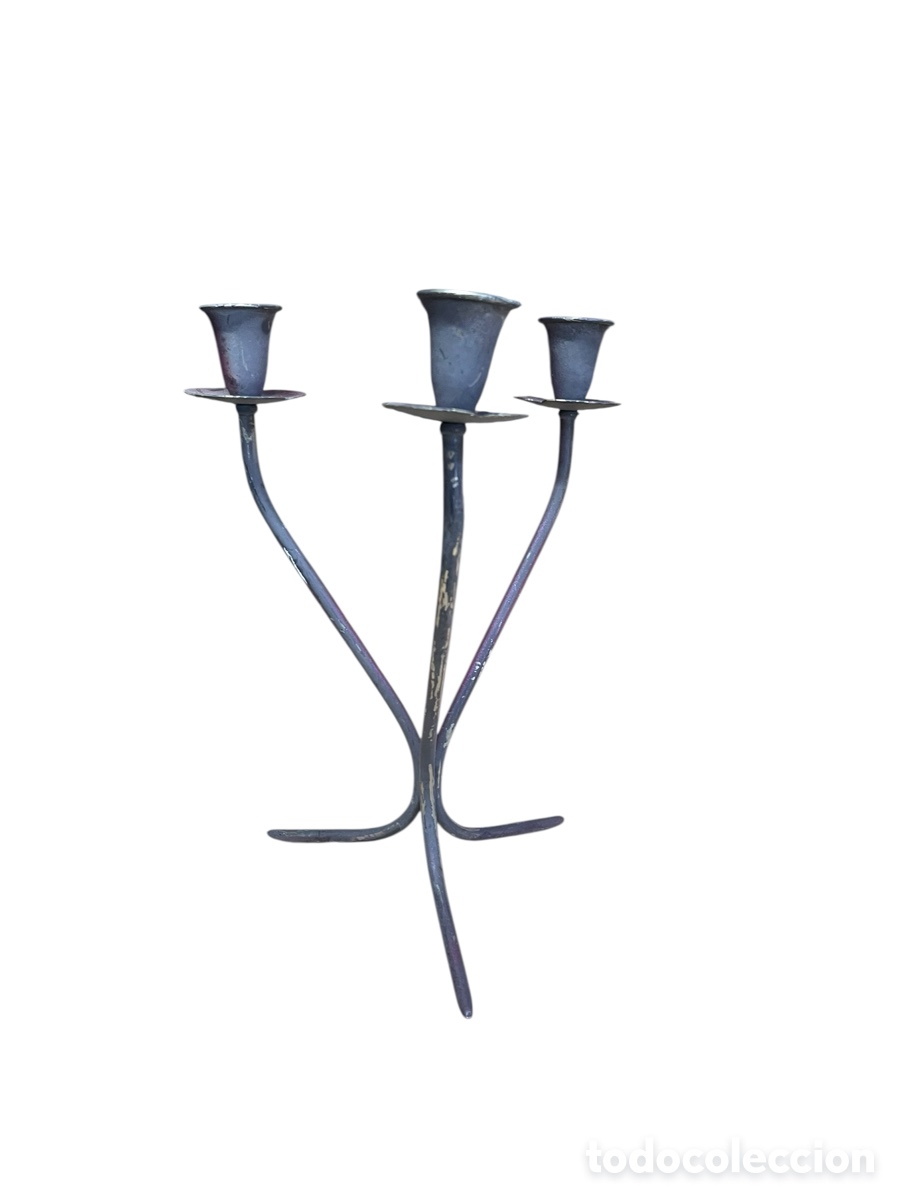 Vintage: Candelabro brutalista en hierro - Foto 1