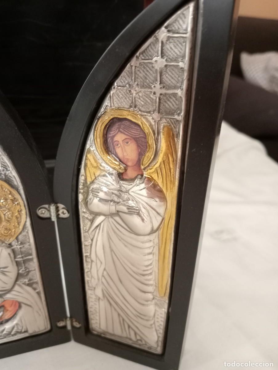 Vintage: CAPILLA TRIPTICO DE PLATA, CON SUS CONTRASTES - Foto 4