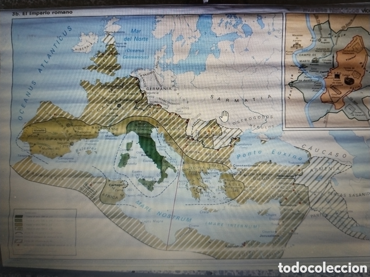 Vintage: Mapa imperio romano. Reversible - Foto 1