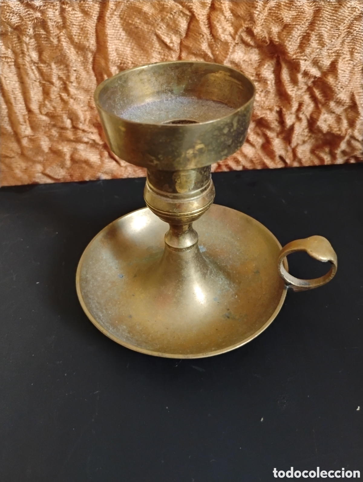 Vintage: Palmatoria porta velas de bronce - Foto 3