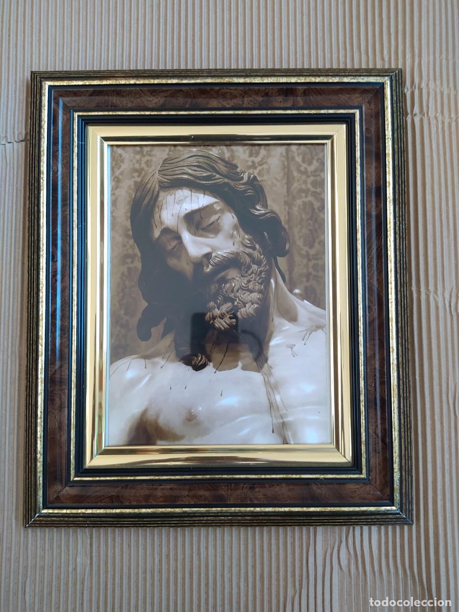 Vintage: CUADRO DE CRISTO NUESTRO SE&Ntilde;OR MARCO DORADO - Foto 1