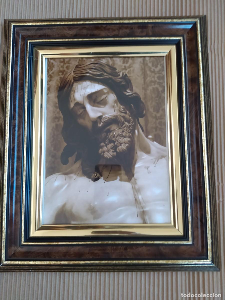 Vintage: CUADRO DE CRISTO NUESTRO SE&Ntilde;OR MARCO DORADO - Foto 2