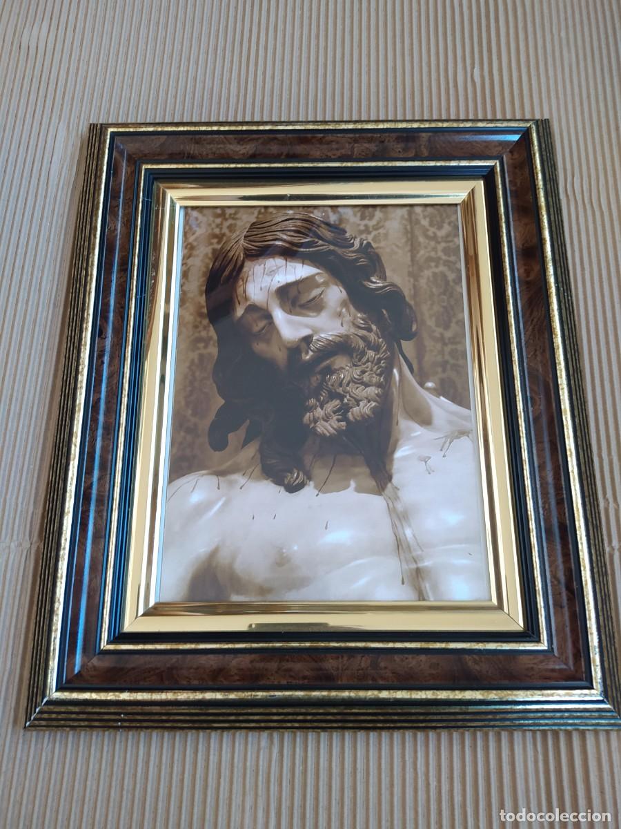 Vintage: CUADRO DE CRISTO NUESTRO SE&Ntilde;OR MARCO DORADO - Foto 3
