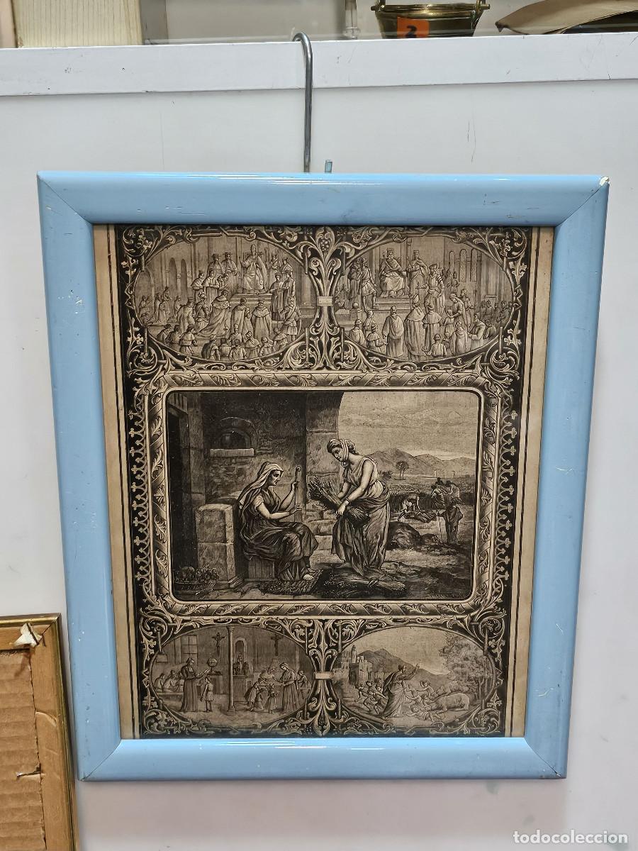 Vintage: cuadro con antiguo grabado religioso - Foto 1