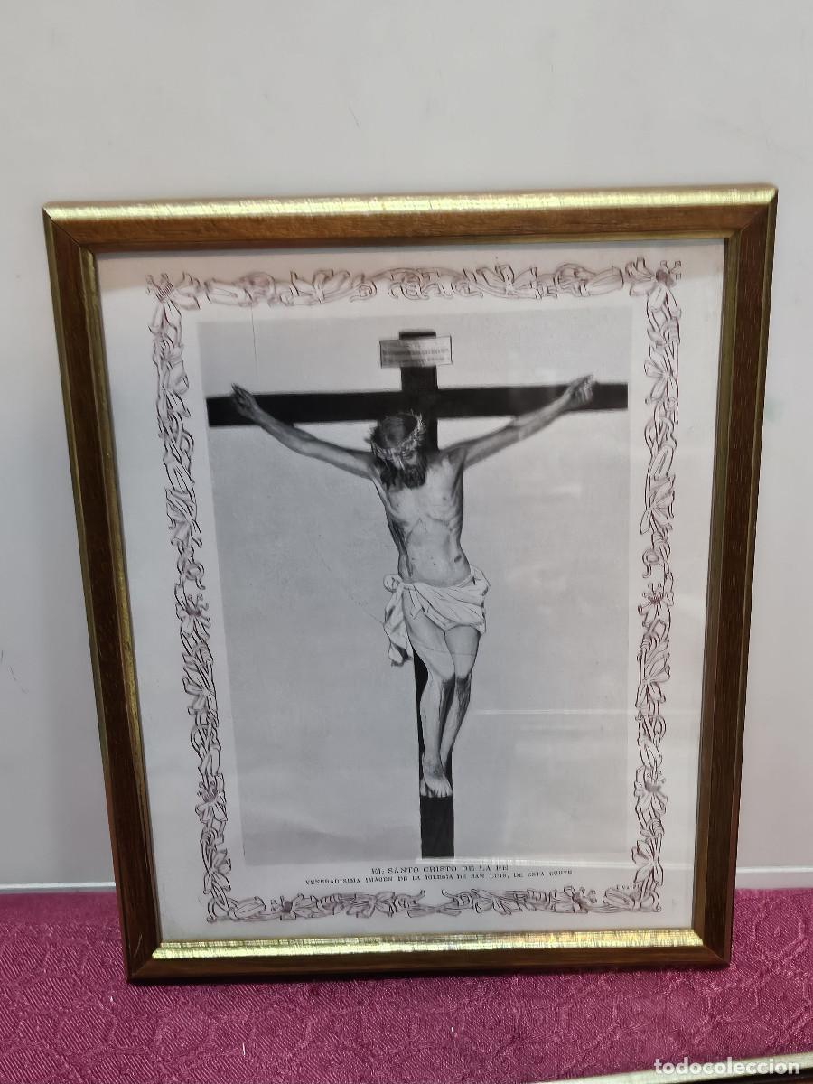 Vintage: cuadro con antigua lamina religiosa - Foto 1