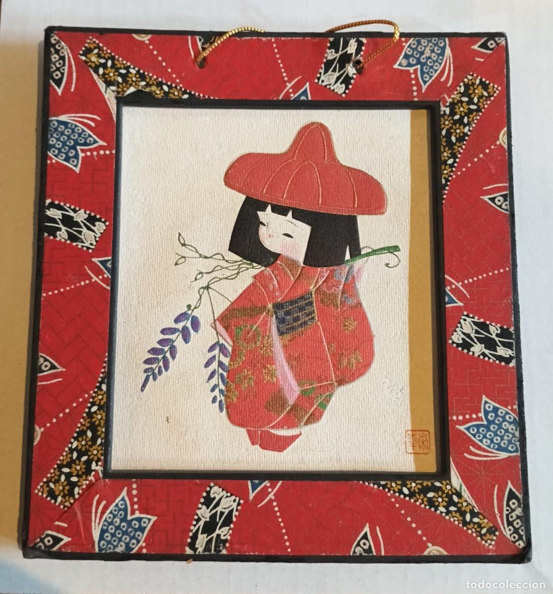 Vintage: Antiguo cuadrito japon&eacute;s - Foto 1