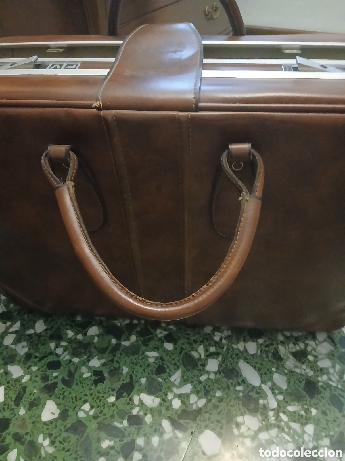 Vintage: Maleta de viaje vitag, de piel - Foto 2