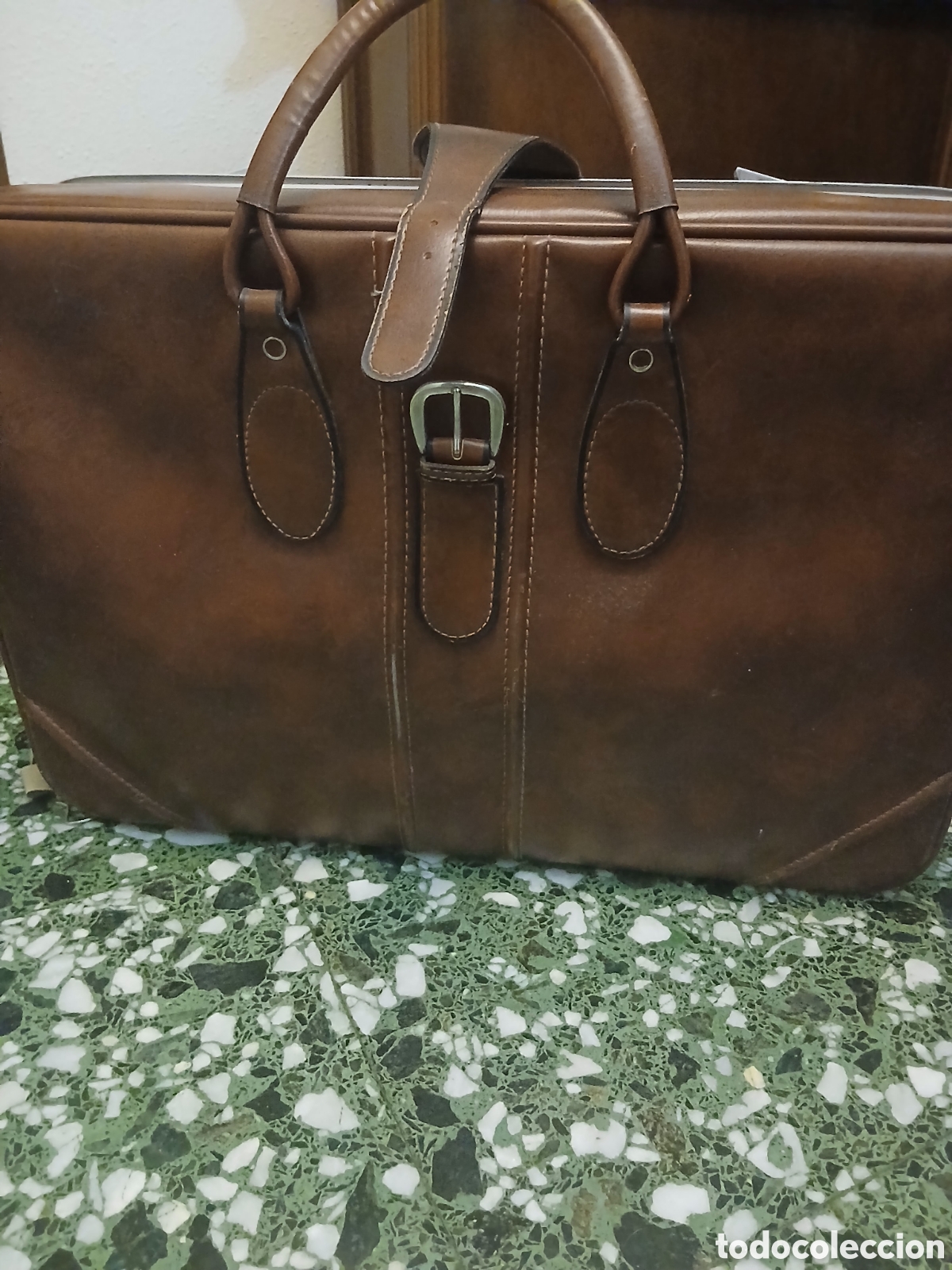 Vintage: Maleta de viaje vitag, de piel - Foto 1