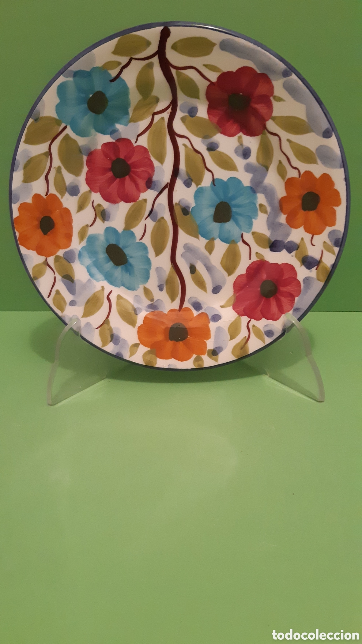 Vintage: Plato decorativo flores - Foto 1