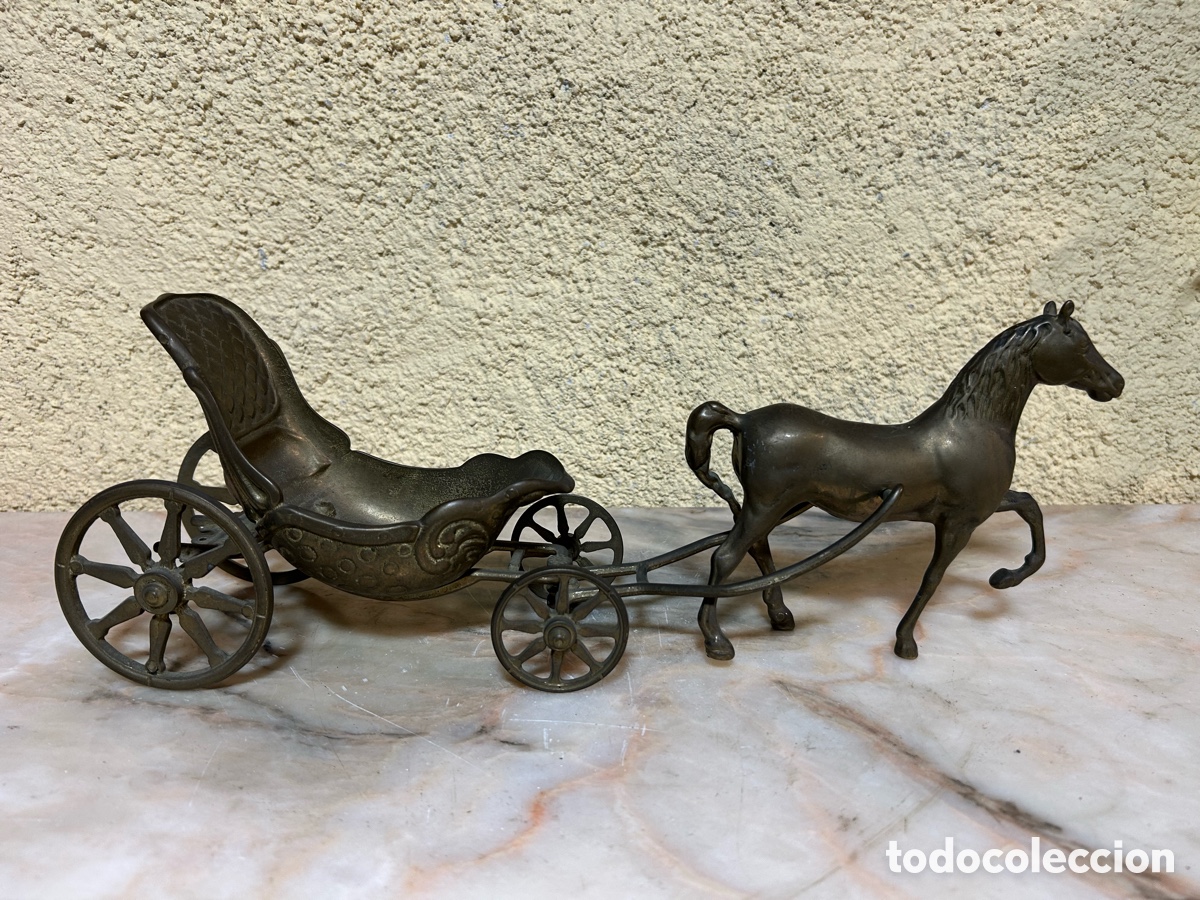 Vintage: Caballo con equipaje de lat&oacute;n - Foto 2