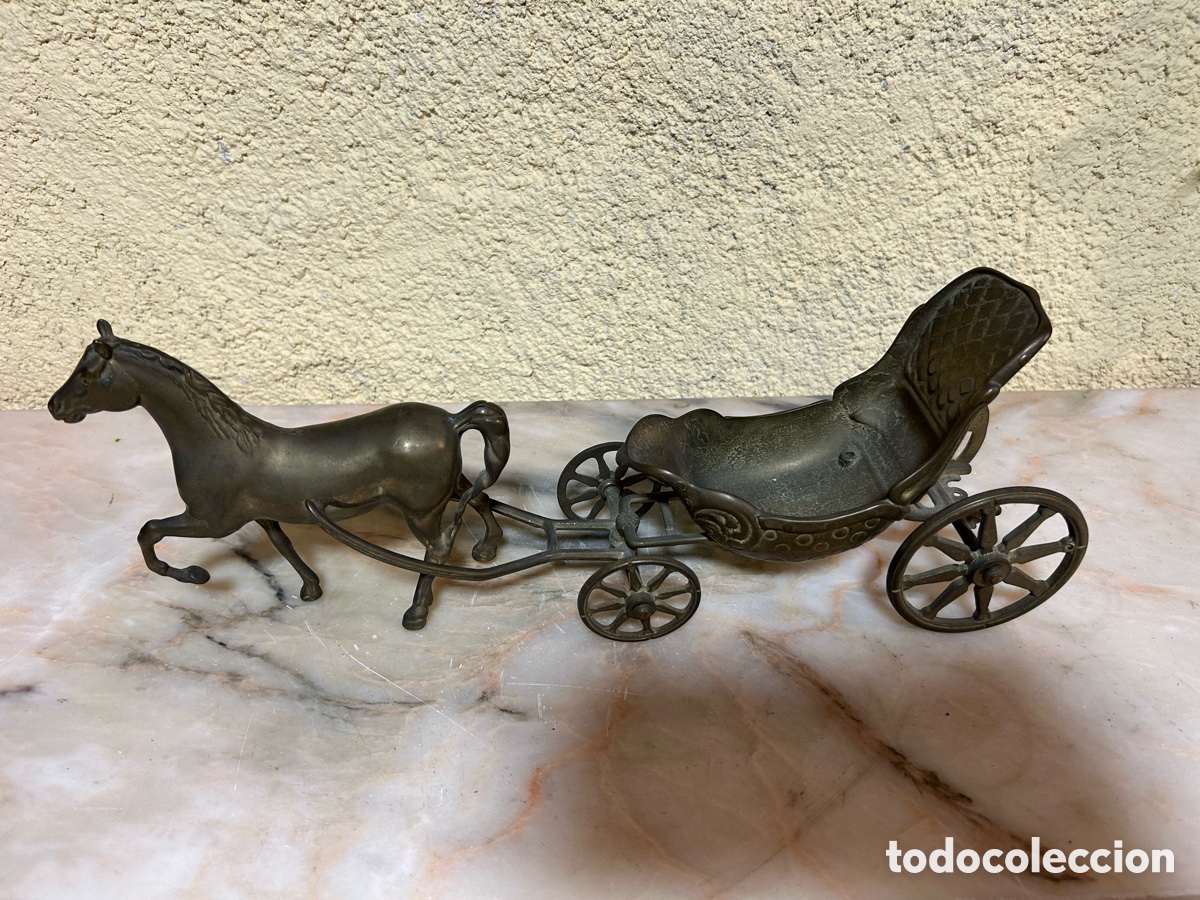 Vintage: Caballo con equipaje de lat&oacute;n - Foto 3