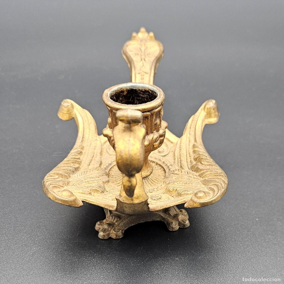 Vintage: Antiguo candelabro con forma de drag&oacute;n. 1900 - 1920 - Foto 2