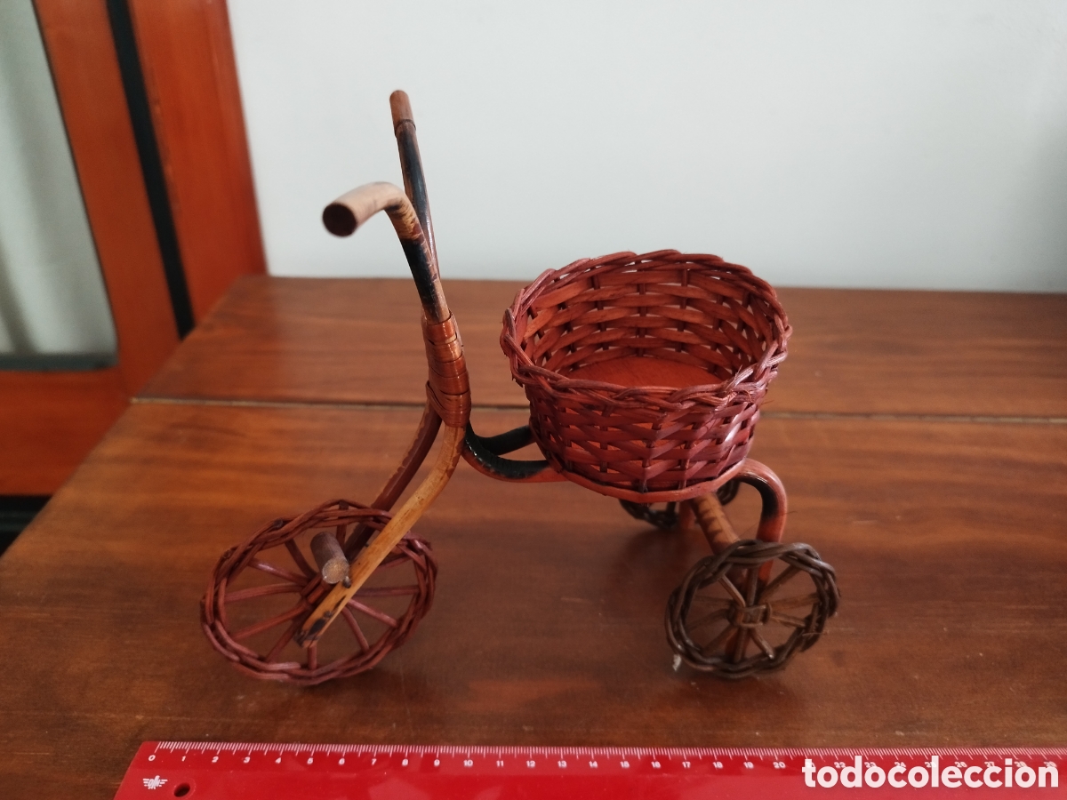 Vintage: Teiciclo vintage mimbre mini macetero - Foto 1