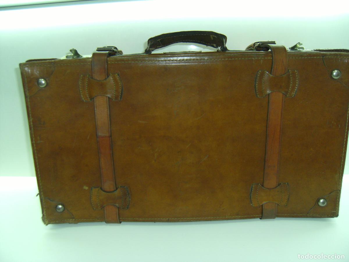 Vintage: MALETA DE PIEL ANTIGUA - Foto 3