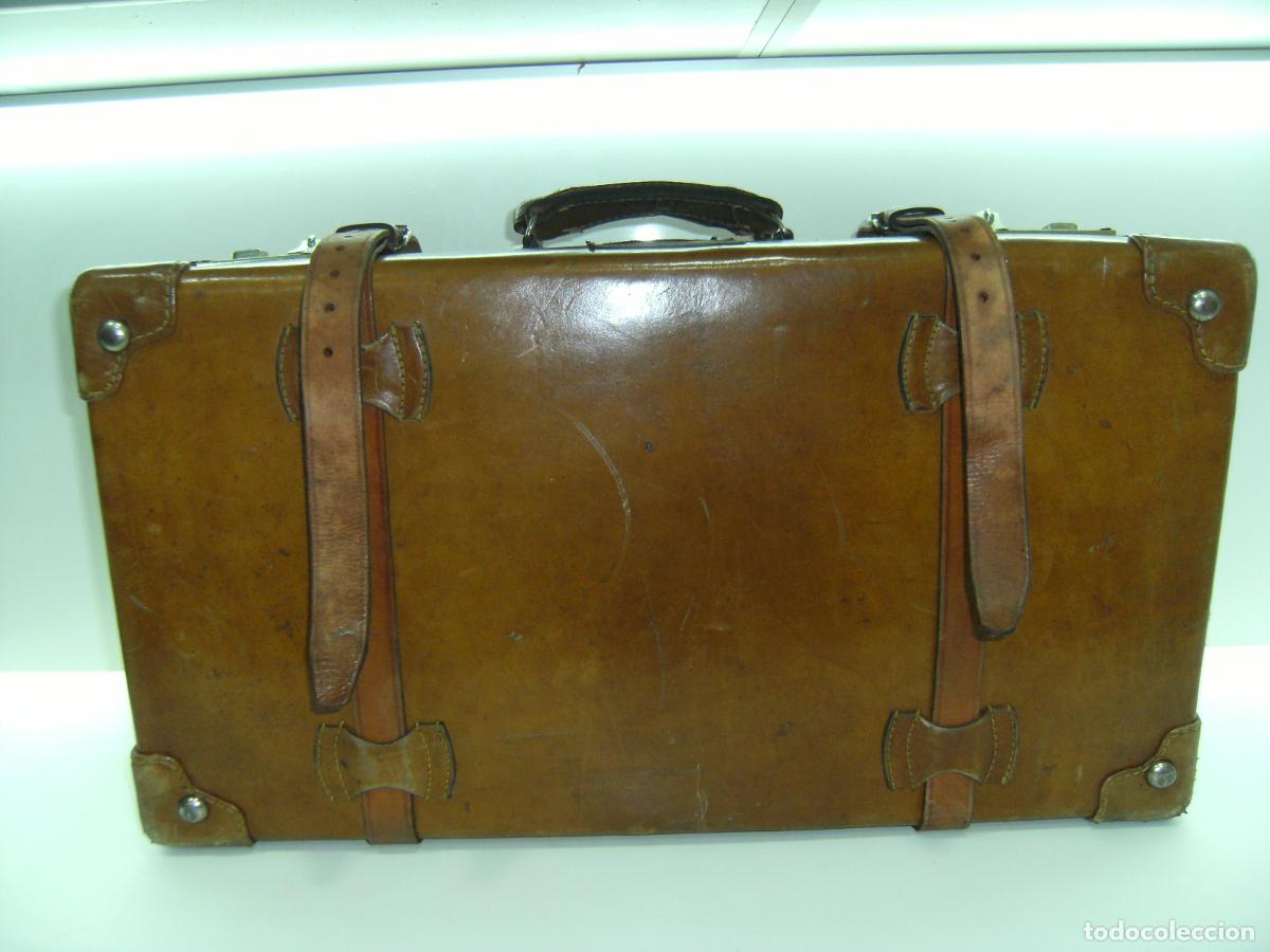 Vintage: MALETA DE PIEL ANTIGUA - Foto 4