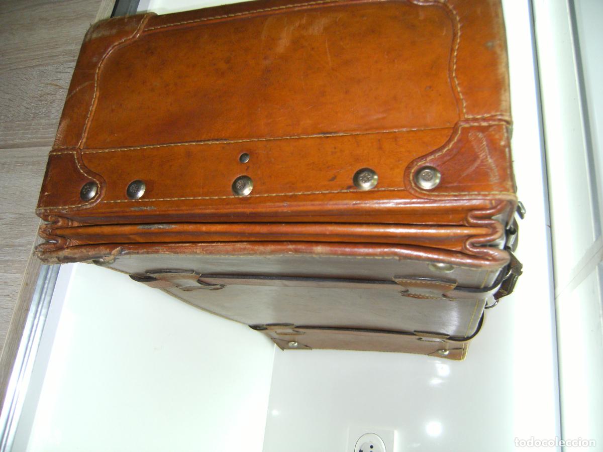 Vintage: MALETA DE PIEL ANTIGUA - Foto 10
