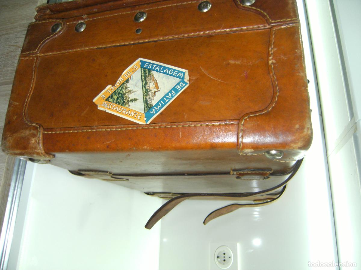 Vintage: MALETA DE PIEL ANTIGUA - Foto 12