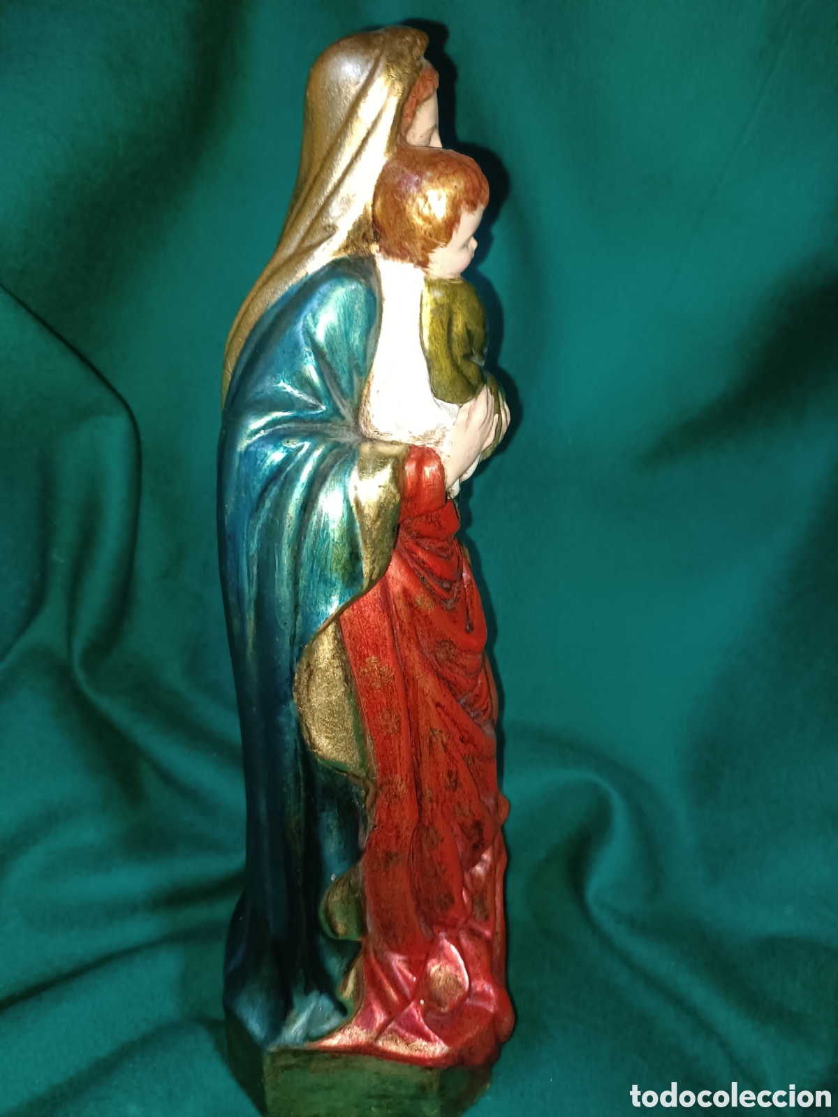 Vintage: Virgen con el ni&ntilde;o, policromada - Foto 8