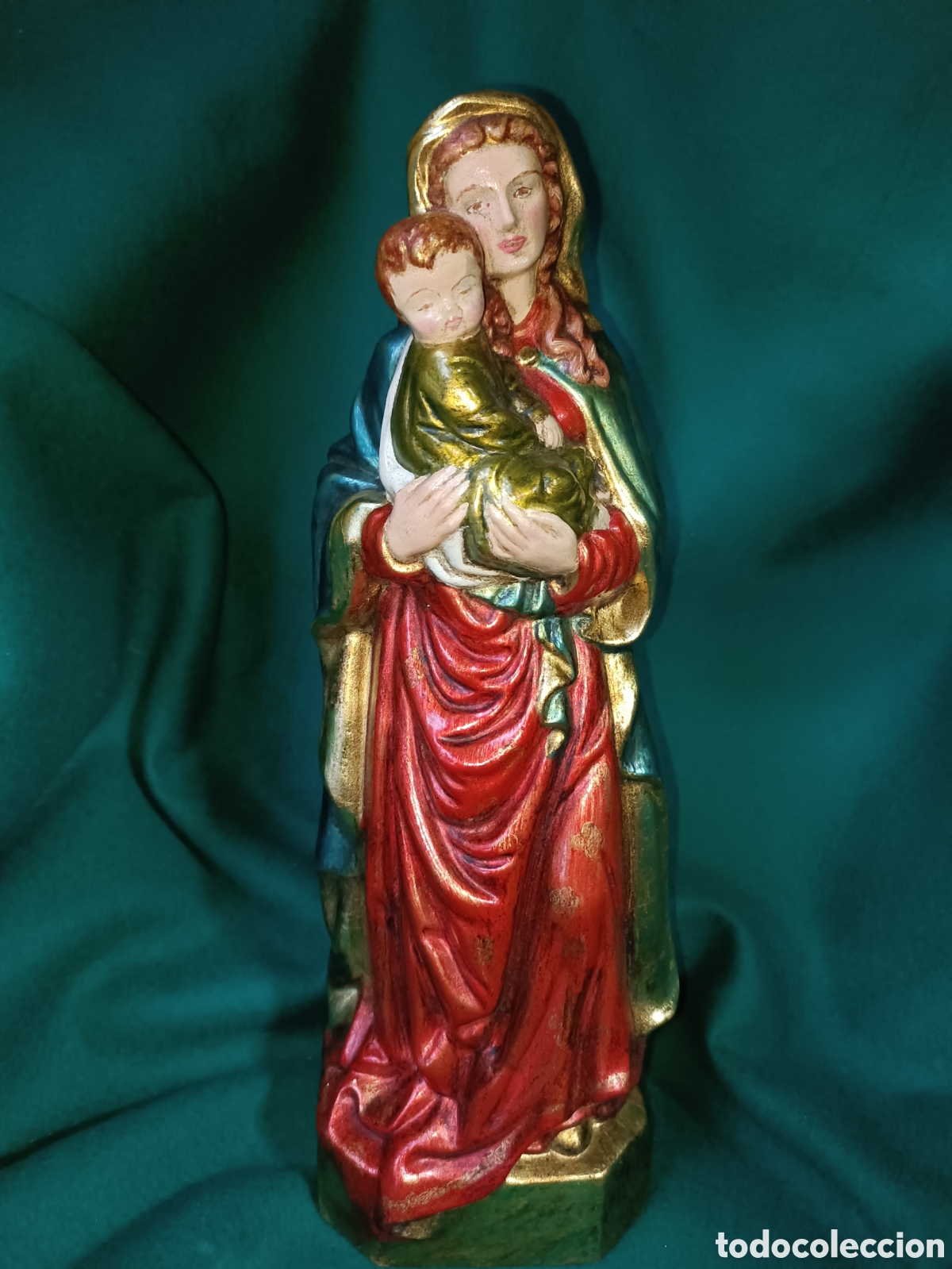 Vintage: Virgen con el ni&ntilde;o, policromada - Foto 9