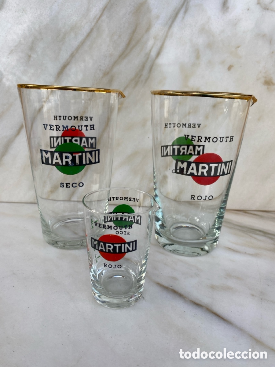 Vintage: Medidor y combinados c&oacute;cteles de Martini - Foto 1