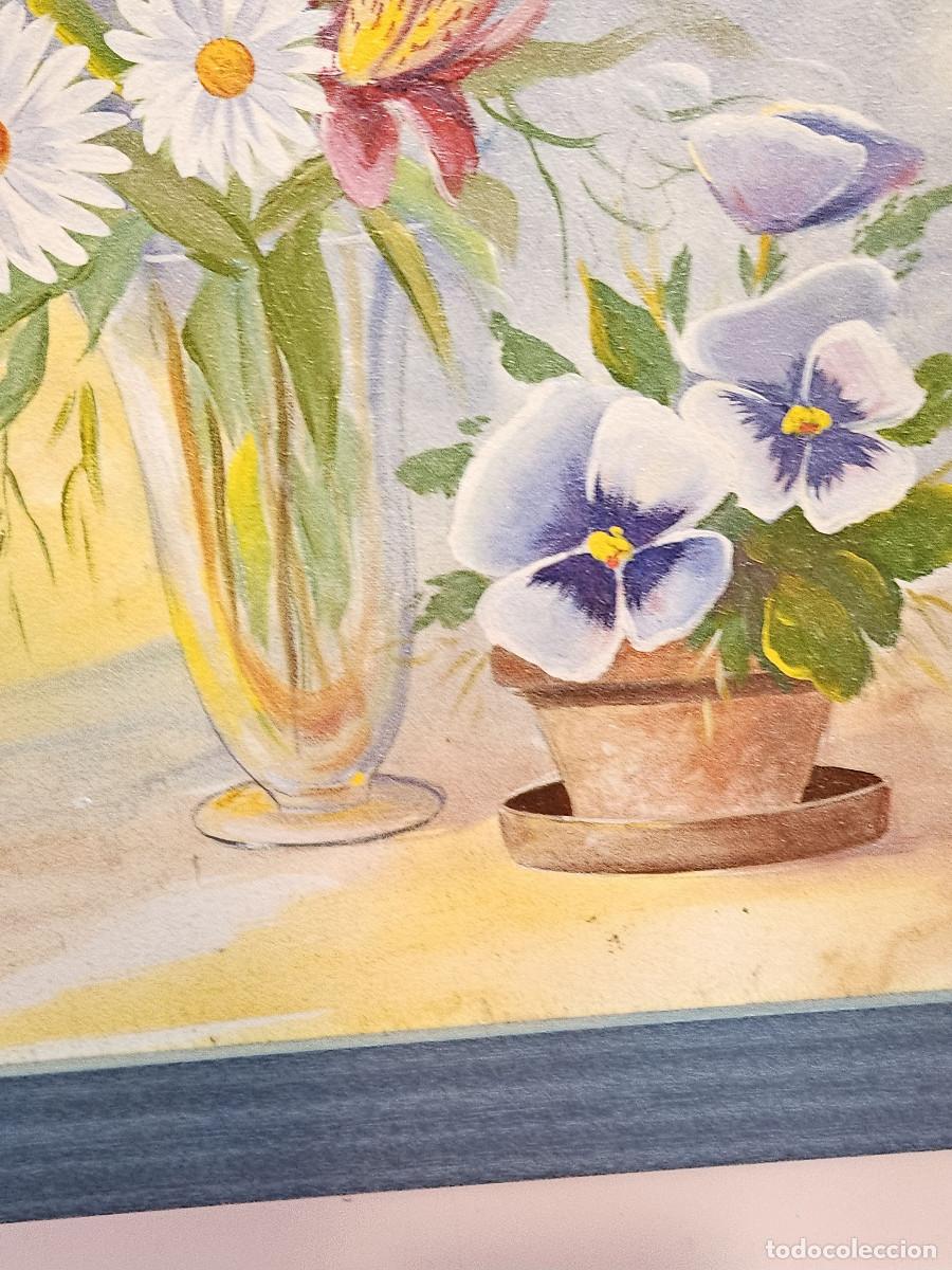 Vintage: cuadro con laminas de flores - Foto 3