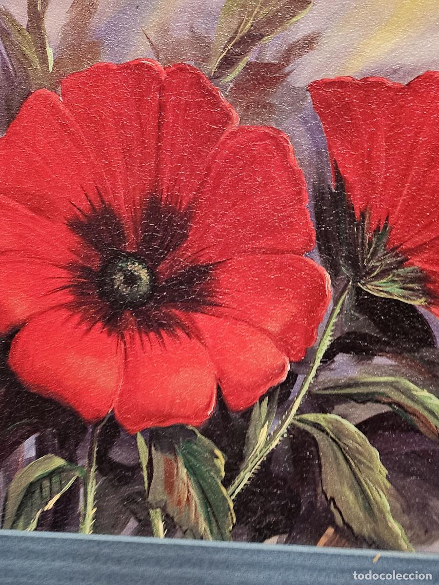 Vintage: cuadro con lamina de flores - Foto 3