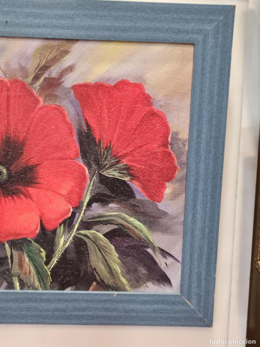 Vintage: cuadro con lamina de flores - Foto 4