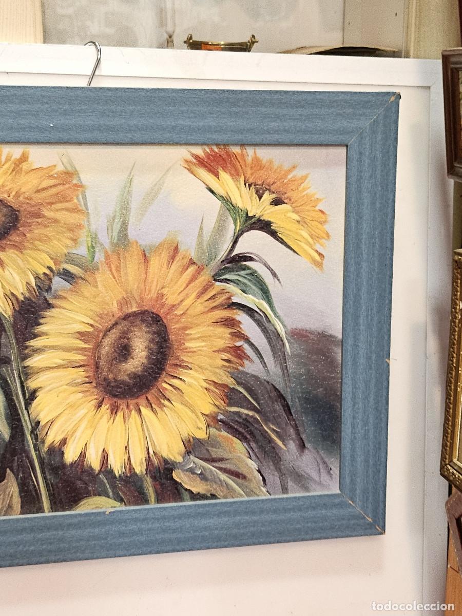 Vintage: cuadro con lamina de girasoles - Foto 3