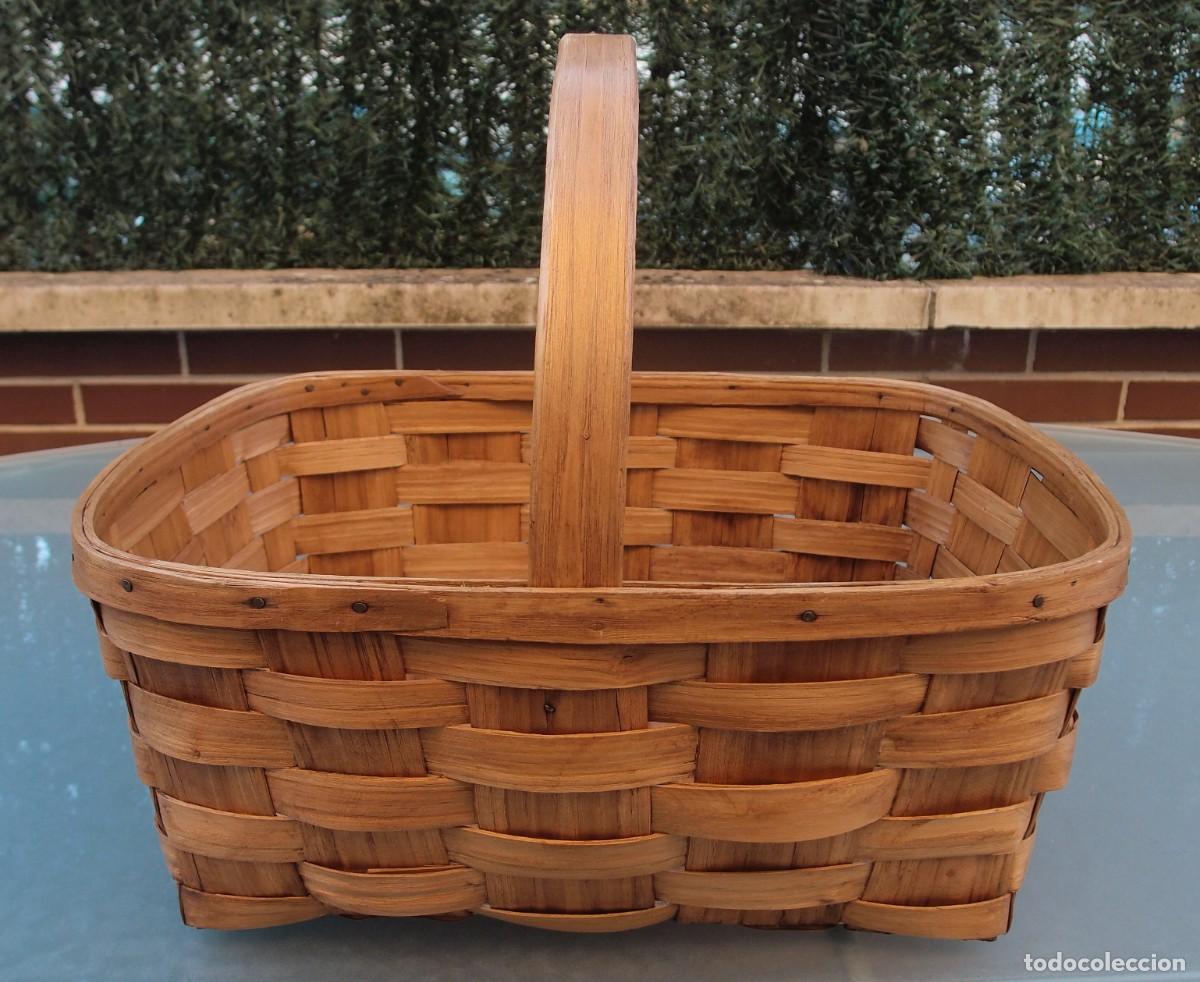 Vintage: Cesta de l&aacute;minas de casta&ntilde;o - Foto 1