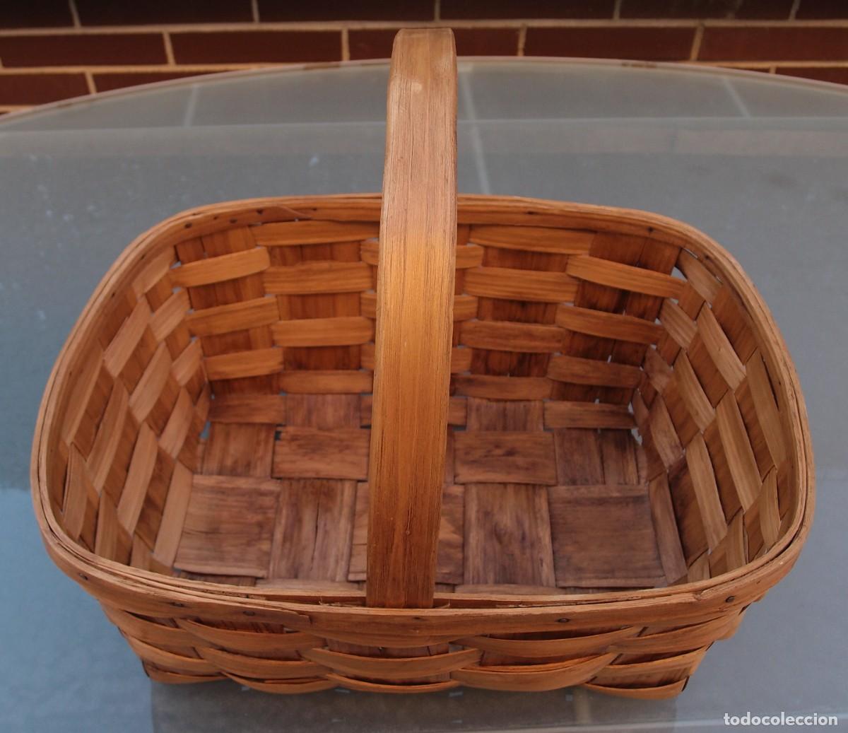 Vintage: Cesta de l&aacute;minas de casta&ntilde;o - Foto 2