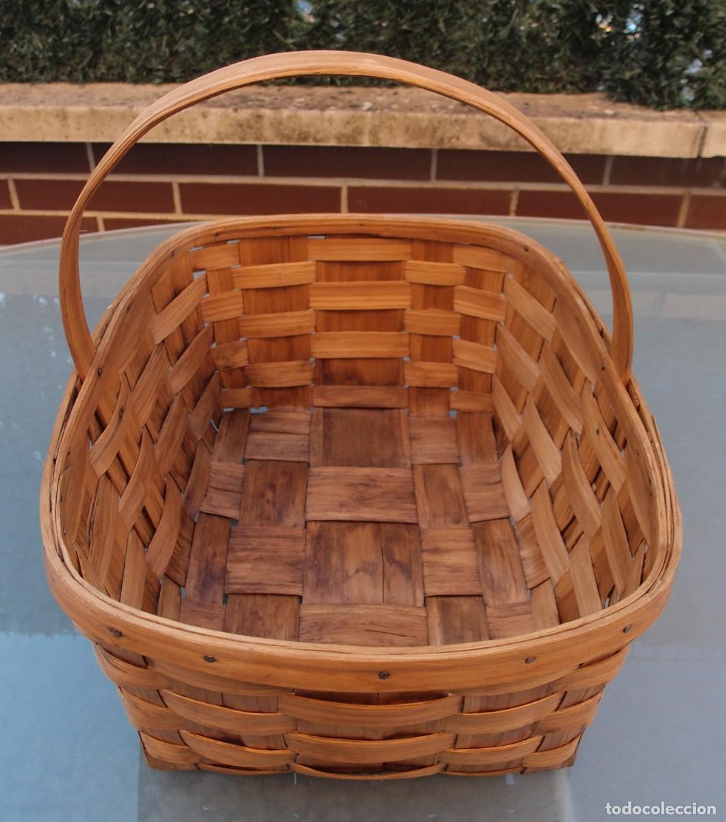 Vintage: Cesta de l&aacute;minas de casta&ntilde;o - Foto 4