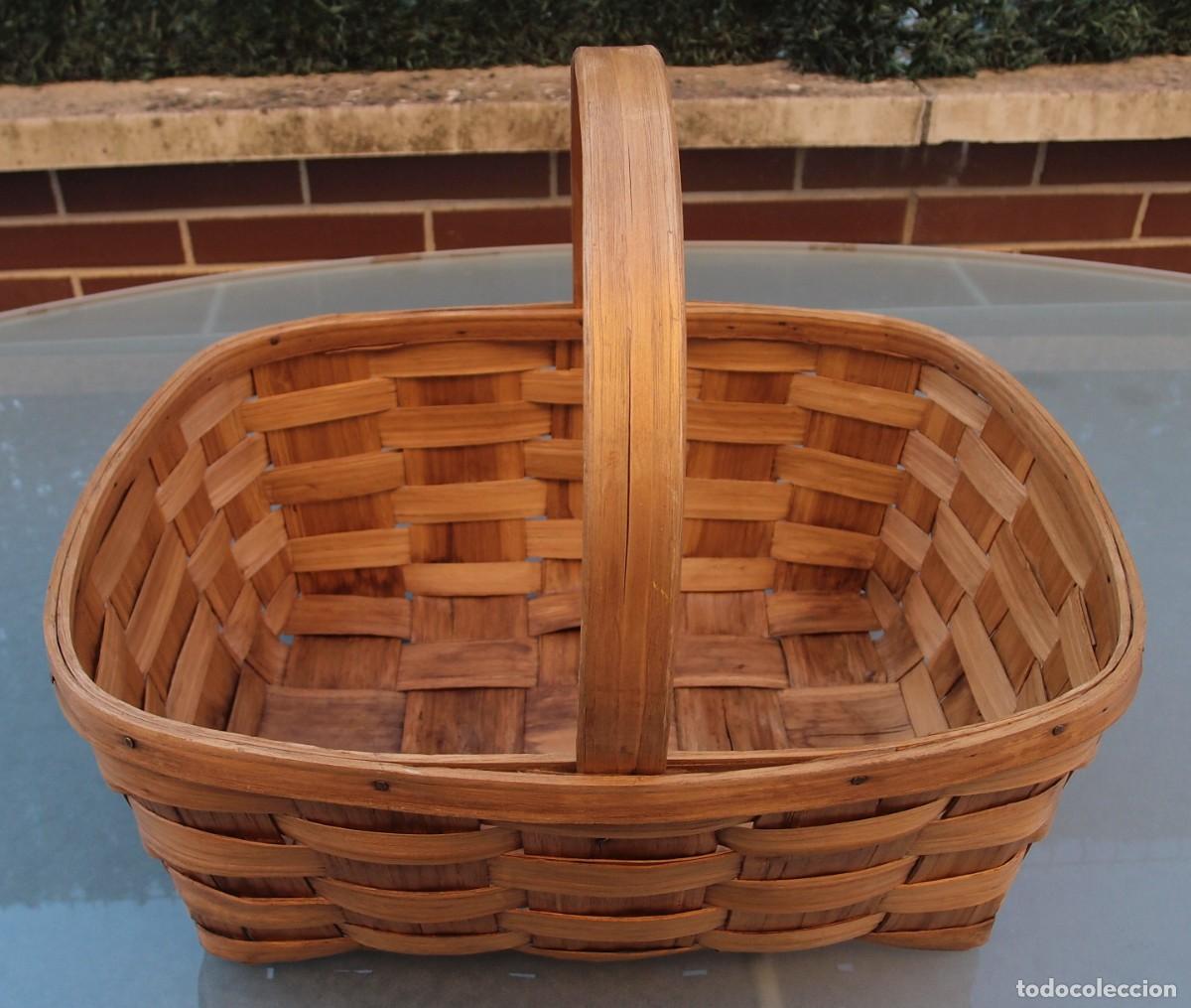 Vintage: Cesta de l&aacute;minas de casta&ntilde;o - Foto 5