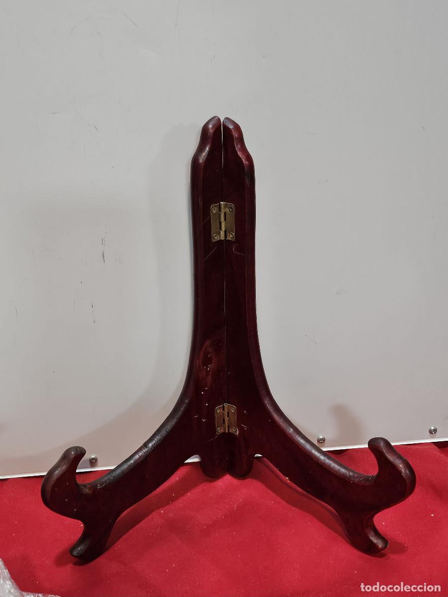 Vintage: apoya plato de madera - Foto 1