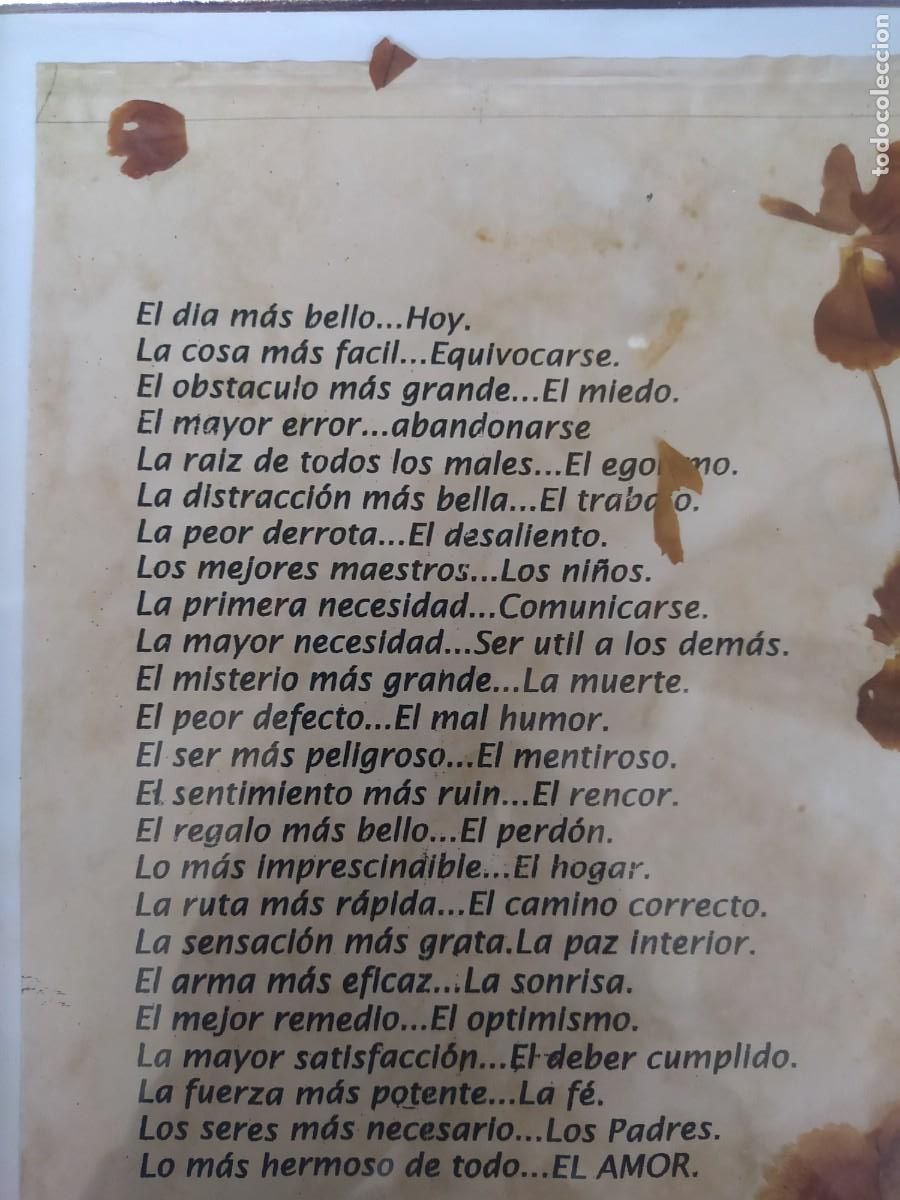 Vintage: CUADRO CON CITAS DE LA MADRE TERESA DE CALCUTA - Foto 2