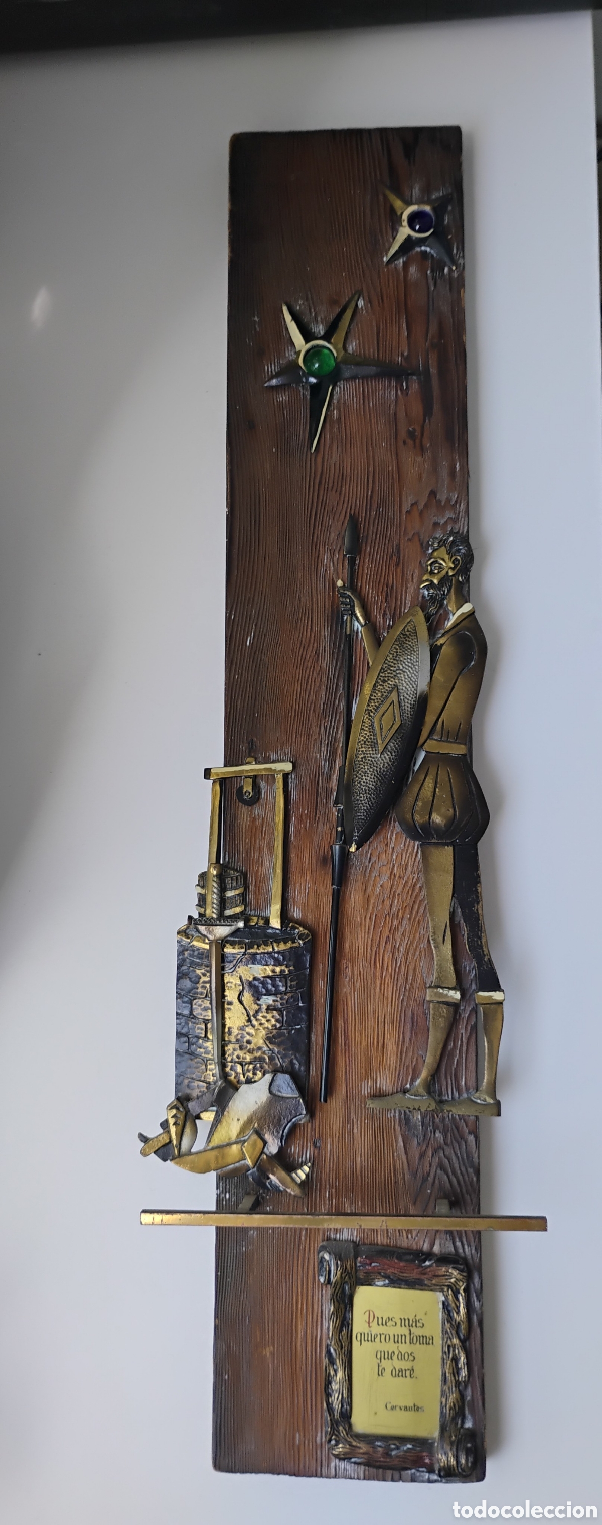 Vintage: Cuadro Don Quijote - Metal y Madera - Foto 1