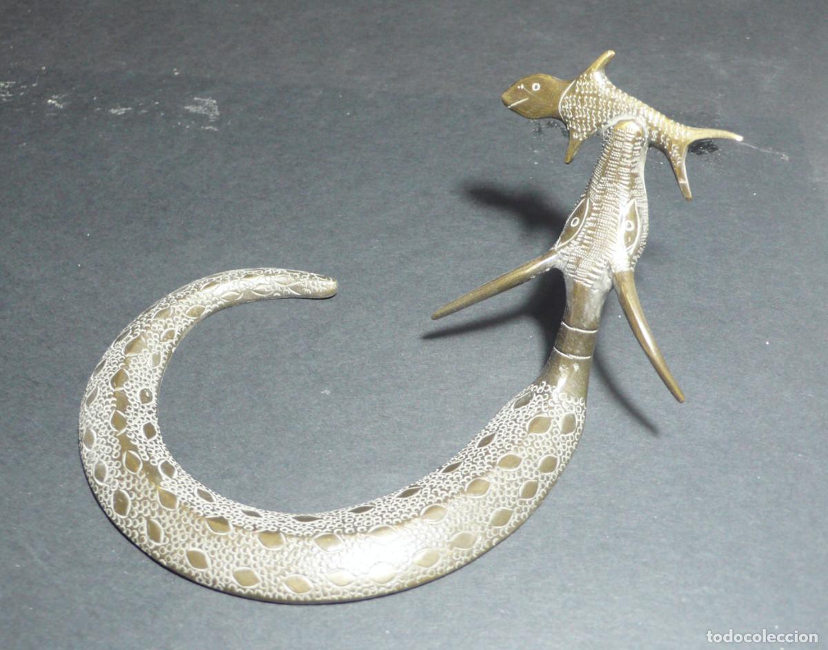 Vintage: FIGURA DE BRONCE DE ANFIBIO - Foto 2