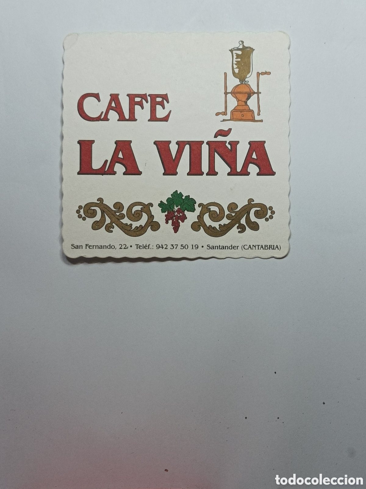 Vintage: CAFE LA VI&Ntilde;A. SANTANDER. POSAVASOS. - Foto 1