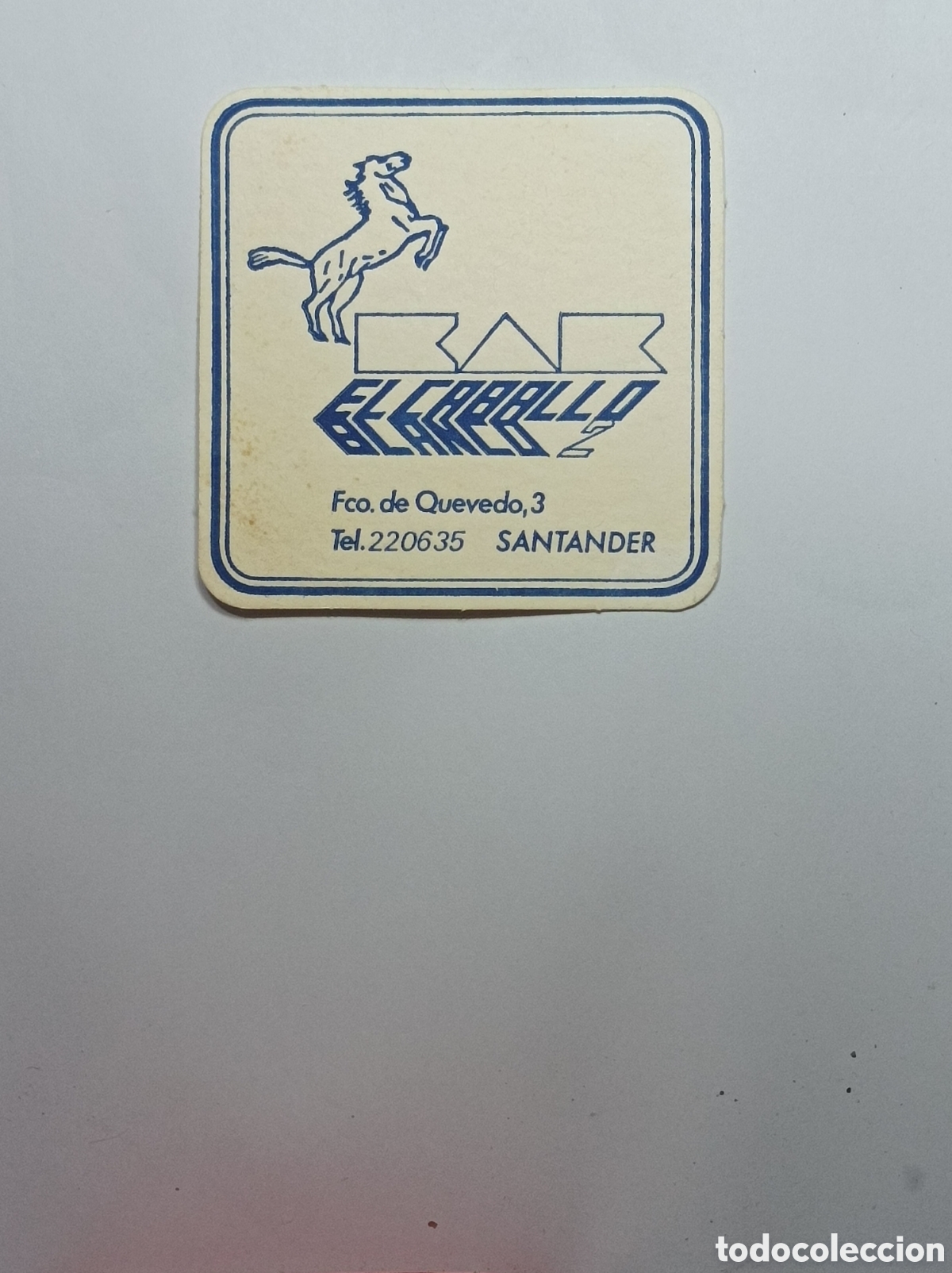 Vintage: CABALLO BLANCO 2 BAR. SANTANDER. POSAVASOS. - Foto 1