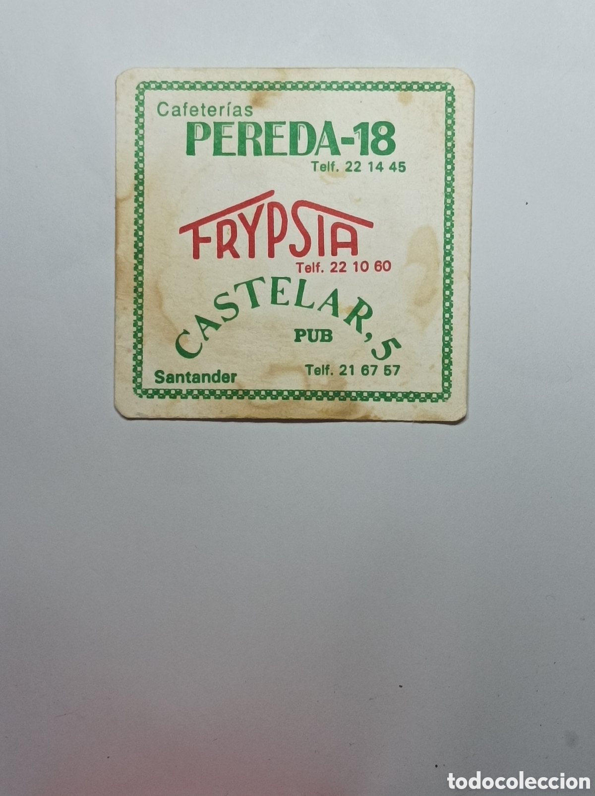 Vintage: PEREDA 18 PUB. SANTANDER. POSAVASOS. - Foto 1