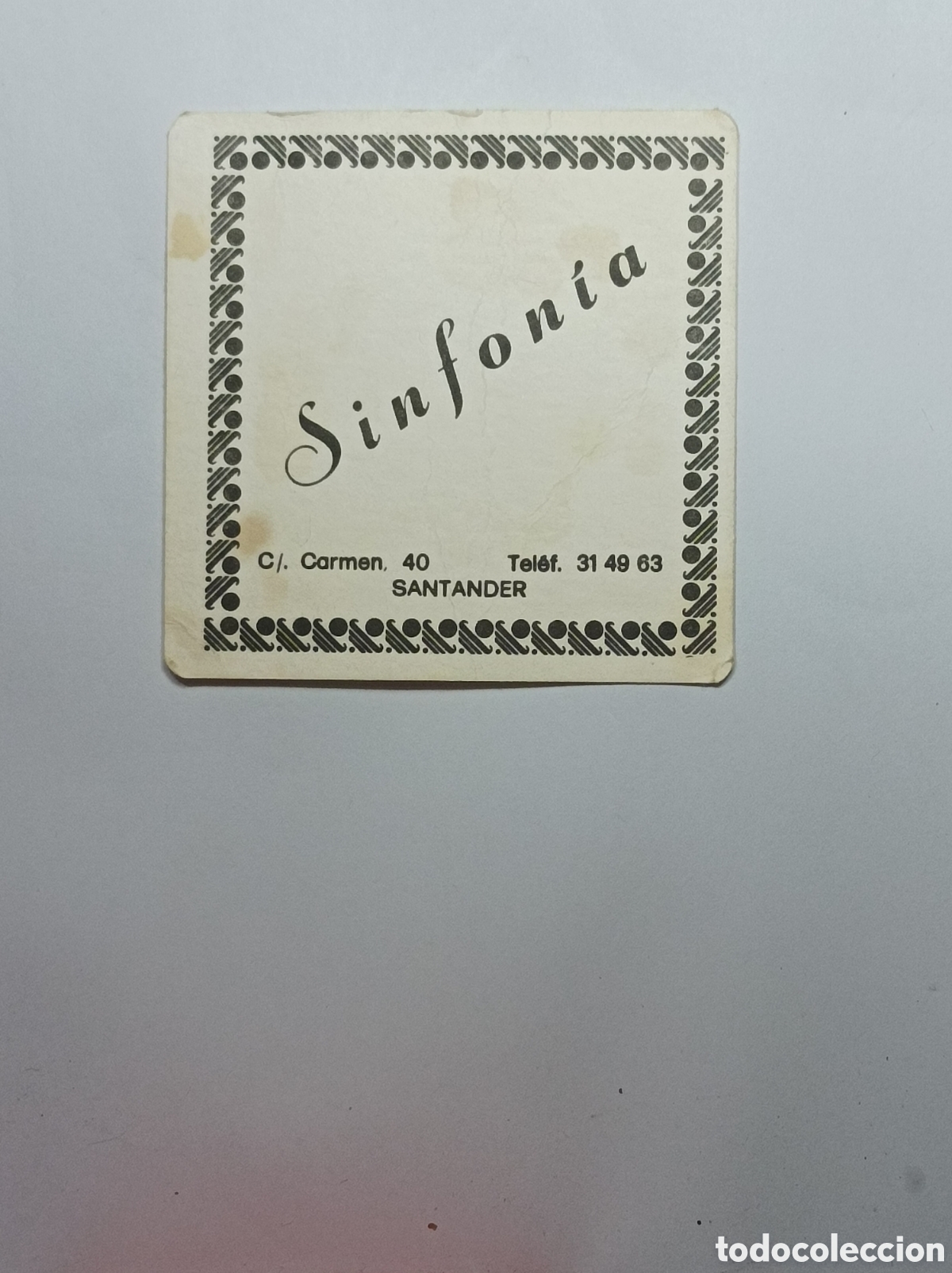 Vintage: SINFON&Iacute;A. SANTANDER. POSAVASOS. - Foto 1