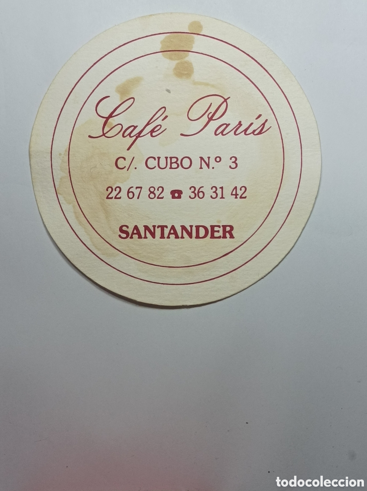 Vintage: CAFE PARIS. SANTANDER. POSAVASOS. - Foto 1