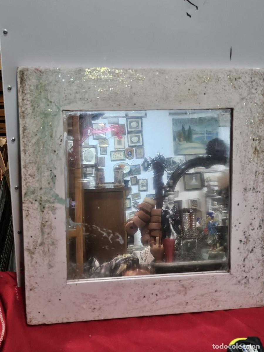 Vintage: espejo de madera con brillantina - Foto 1
