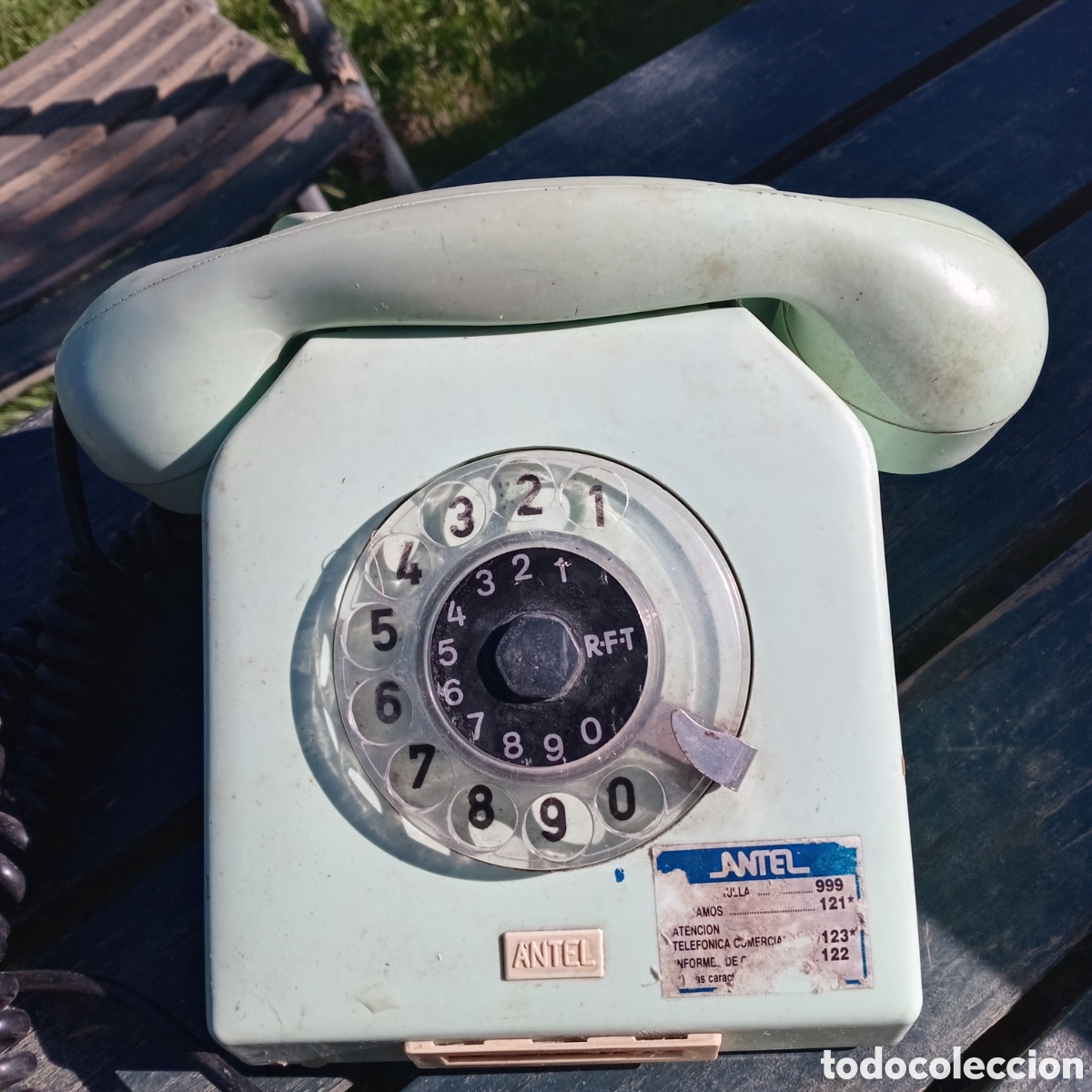 Vintage: TELEFONO DE DISCO COLOR TURQUESA - Foto 1