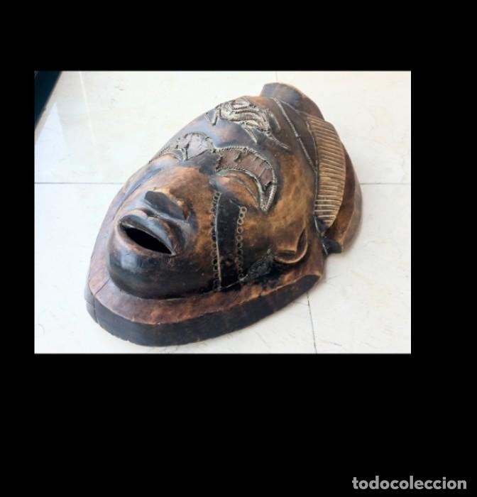 Vintage: M&aacute;scara Punu de Gab&oacute;n de Madera - Foto 1