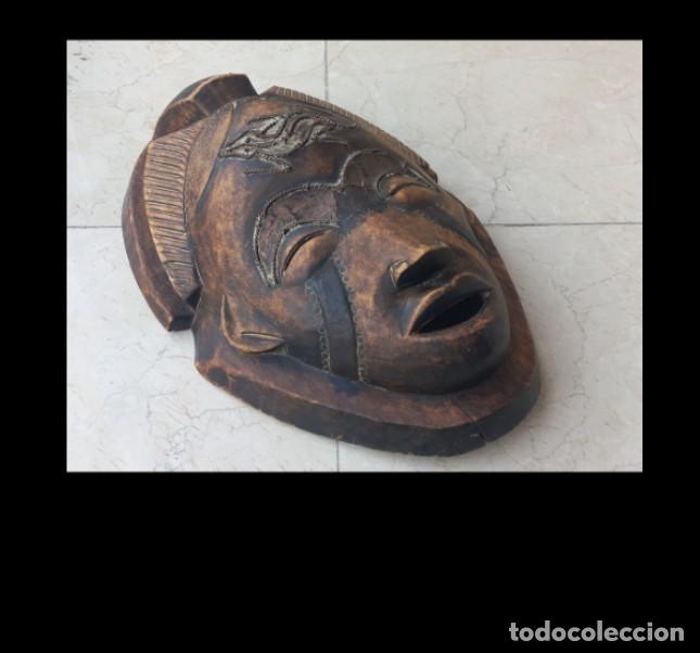 Vintage: M&aacute;scara Punu de Gab&oacute;n de Madera - Foto 4