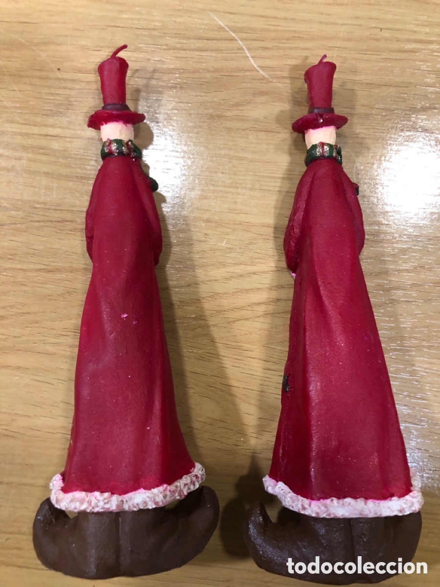 Vintage: 2 velas Figuras de Navidad - Foto 2